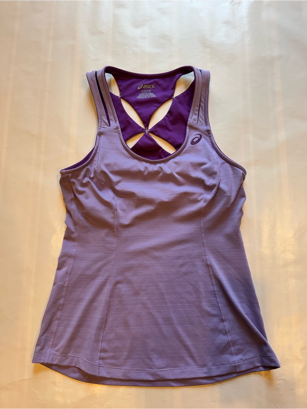 Women's Asics Racerback Scoop Neck Stretch Athletic Tank Top - Purple - Small